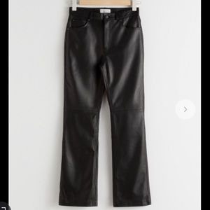 & Other Stories Leather Kick Flare Trousers